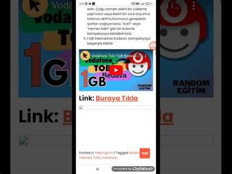 Vodafone Haftal K Gb Bedava Nternet Kanitli Youtube