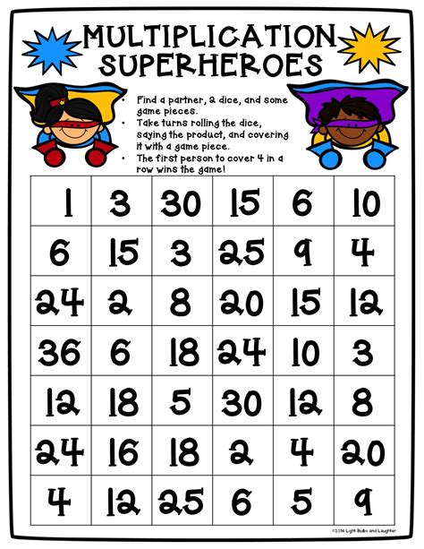 Free printable math dice games math dice games: Light Bulbs and Laughter: Unlocking the "Secret Code" of ...