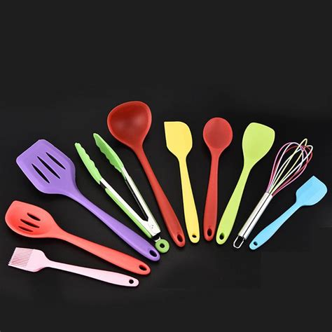 Silicone Cooking Bakery Kitchenware 10pcs Set Cooker Scraper Scoop