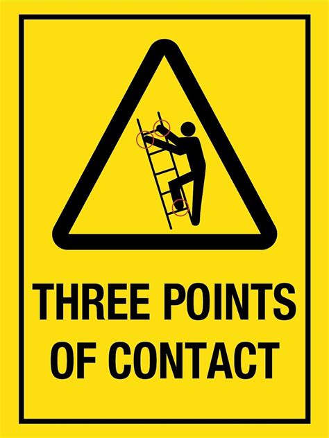 Three Points Of Contact Sign Metal Tin Sign 8x12 Inches