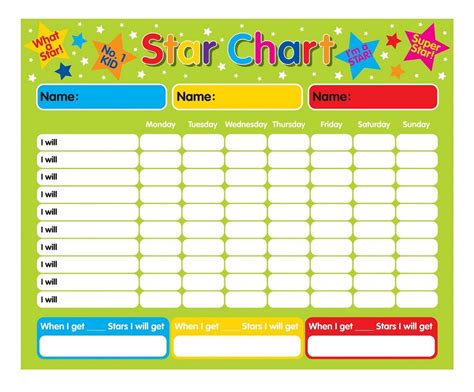 Star Reward Chart Behavior Full Pages K5 Worksheets