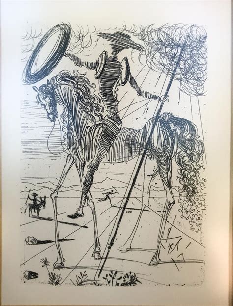 Salvador Dali Spanish 1904 1989 Don Quixote Etching On Paper