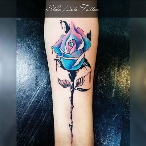 35 Aquarela Tatuagem Azul Com Rosa Info Fotos Tatuagem