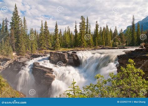 Majestic Waterfalls With Forest Stock Image Image Of Scenic