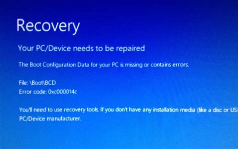 Windows 10 Recovery Your Pc Device Needs To Be Repaired Ak Edv