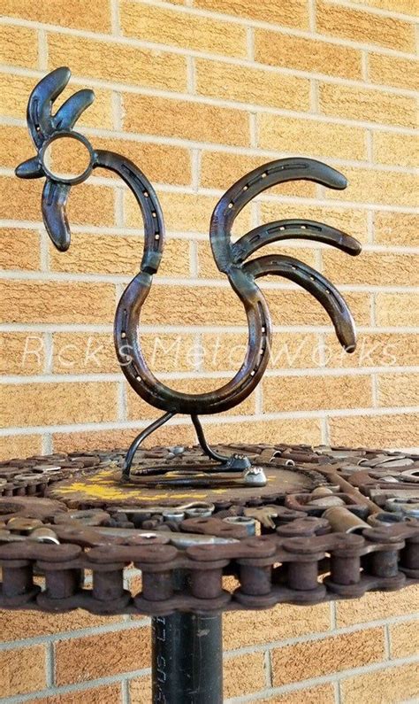 Horseshoe Funky Chicken Rockin Rooster Home Table Kitchen Etsy
