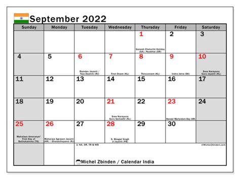 September 2022 Calendars “public Holidays” Michel Zbinden En