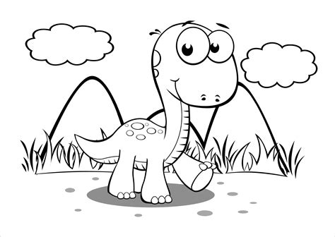 Dinosaur Coloring Page Preschool Coloringbay