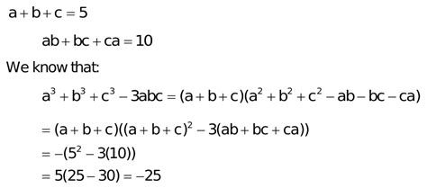 If Abc5 And Abbcca 10find The Value Of A³b³c³ 3abc