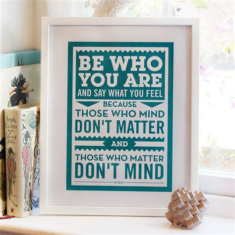 Be Who You Are Dr Seuss Print By Chatty Nora
