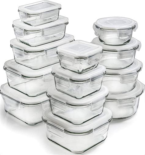 13 Pack Glass Storage Containers With Lids 3 Shapes 13 Sizes Prepnaturals