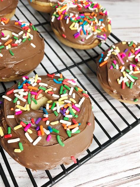 Baked Coconut Donuts Frosted With Nutella Kelly Lynns Sweets And