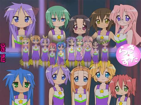All The Lucky Star Girls Slice Of Life Anime Cheerleading Squad
