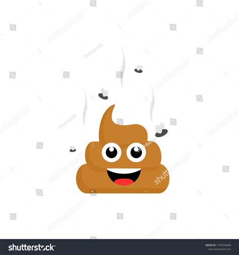 Poop Emoji Flames Icon Isolated On Stock Vector Royalty Free