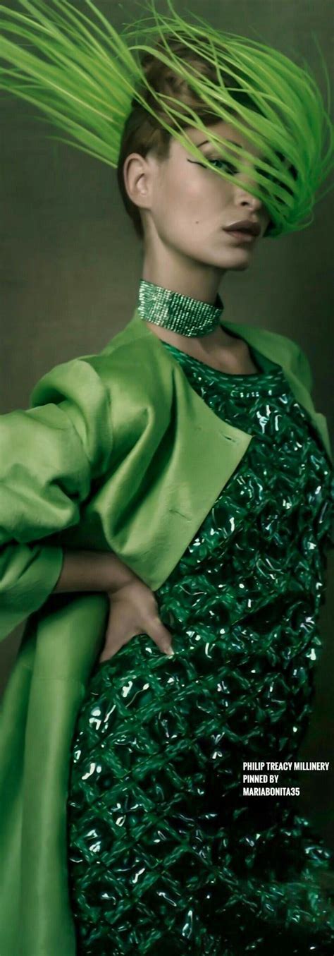Photograph Green Outfit Green Dress Green Fashion New Fashion Philip Treacy Hats Glamour
