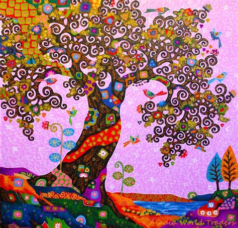 Abstract Tree Of Life Painting Acrylic On Canvas Bali Wall Art Original