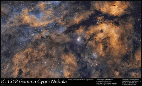 Ic1318 Gamma Cygni Nebula And Sadr In Full Colour Imaging Deep Sky