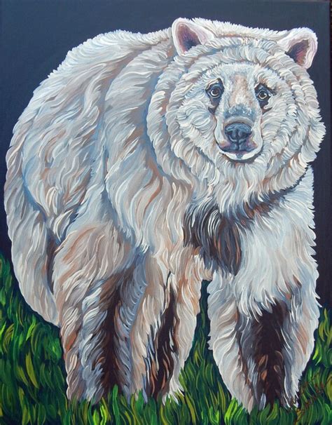 White Spirit Bear Kermode Original Canvas Painting Wildlife