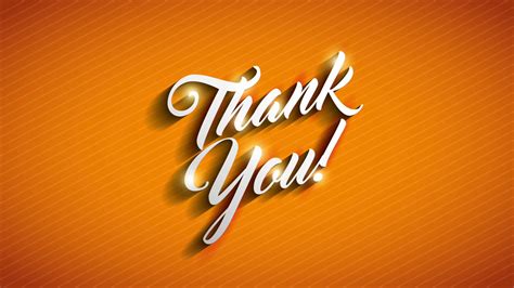 Thank You With Orange Background