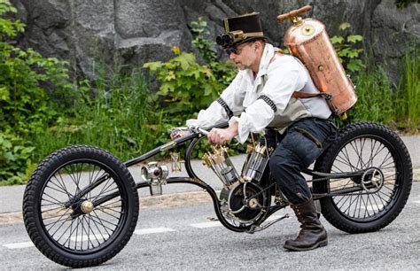 Aerium A Steampunk Aesthetic Motorcycle Runs On Compressed Air