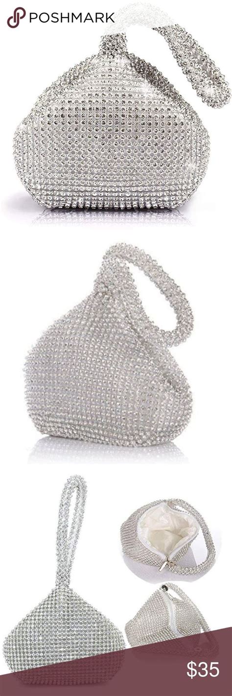 Silver Crystal Rhinestone Evening Bag Handbag Evening Bags Crystal