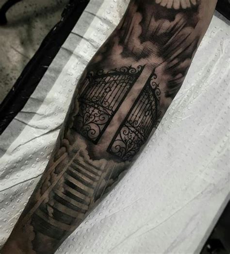 90 Heaven Tattoos For Men 2020 Stairway Gates Hell Designs