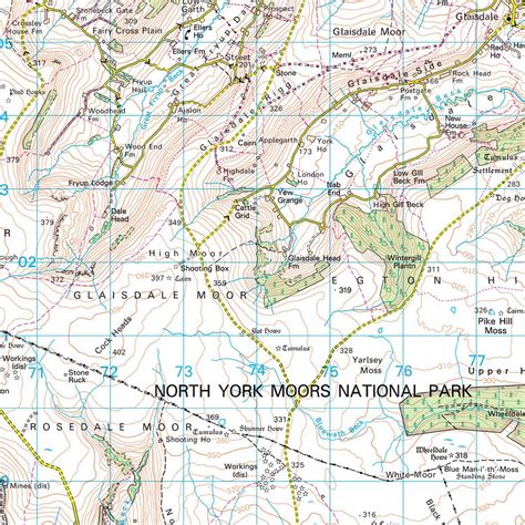 North York Moors Uk National Park Wall Map