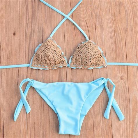 Micro Halter String Crochet Thong Bikini Set Swimwear Women 2019 Swimsuit Swim Bathing Suit