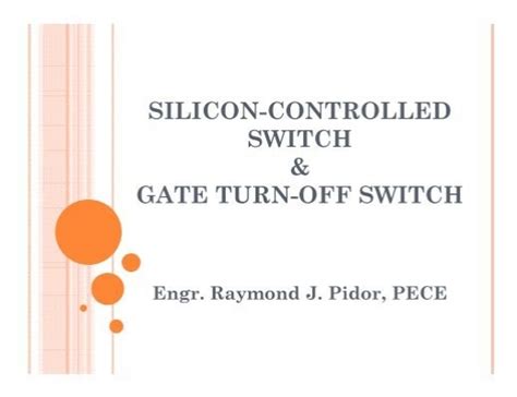 Silicon Controlled Switch And Gate Turn Off Switch