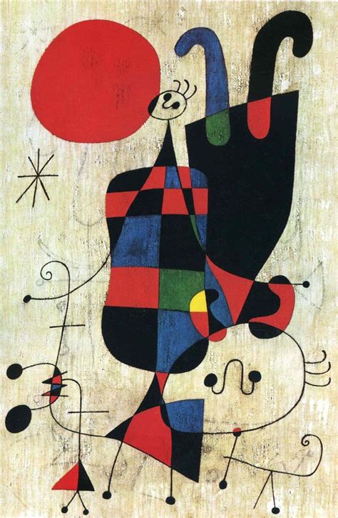 Joan Miro People And Dog In Front Of The Sun Joan Miro Paintings