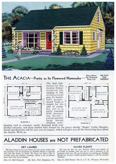 Aladdin Homes Acacia 1953 Cape Cod House Plans Vintage House