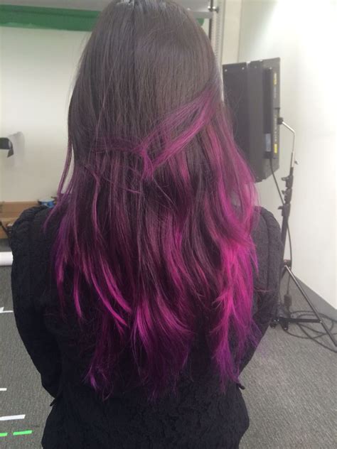 Everything you need to know about dyeing your hair a rainbow of colours. Purple ombre hair using Special Effects Pimpin Purple Day ...
