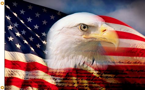 3x5 Proud American Eagle Seasonal Flag Nylon Handg Flags A Flying