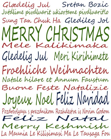 Printable Merry Christmas In Different Languages