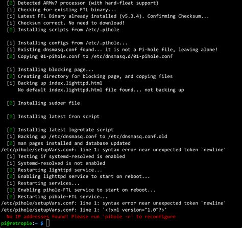 Nf Has Syntax Errors Pihole Works But Admin Panel Is