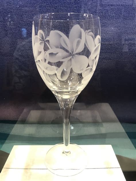 Hawaiian Etched Glass Wine Glasses And Champagne Flutes