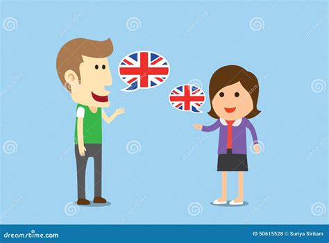 Women And Man Speaking English Stock Vector Image 50615528