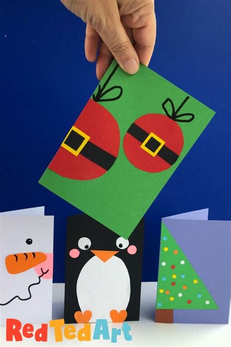 Super Simple Bauble Christmas Card Design Red Ted Art Kids Crafts