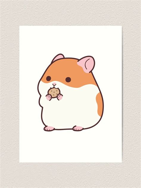 Cute Hamster Emoji Funny Novelty Tee Art Print For Sale By
