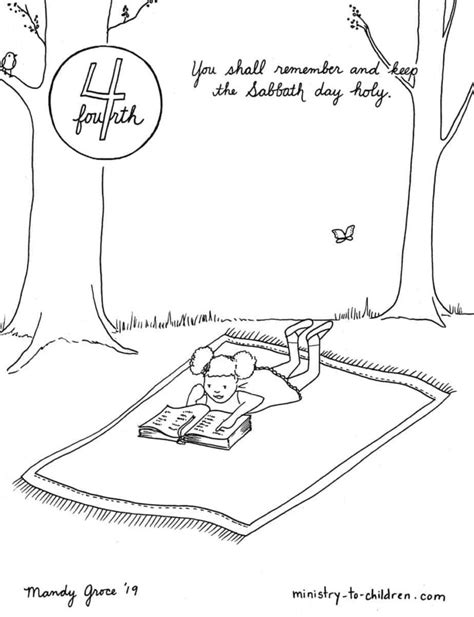 4th Commandment Coloring Page Keep The Sabbath Holy Ministry To