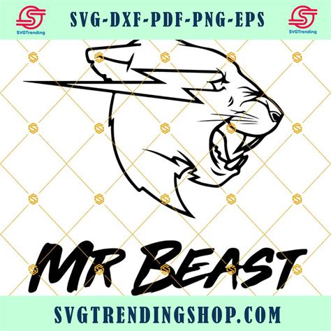 Mr Beast Free Svg Cricut Ideas Shirt Ideas Outline Dxf Instant