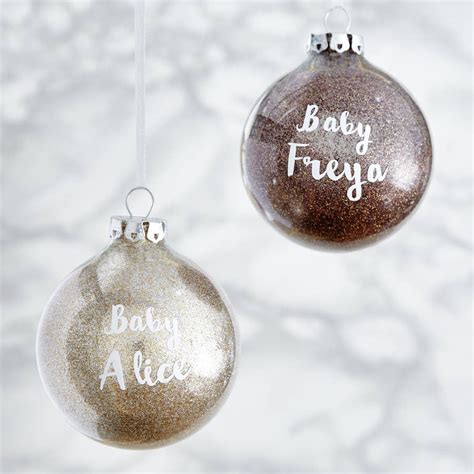 Babys First Christmas Personalised Glitter Bauble