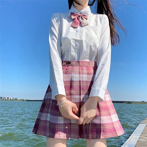Japanese School Uniform Long Sleeve Pink Jk Uniforms Seifuku For High