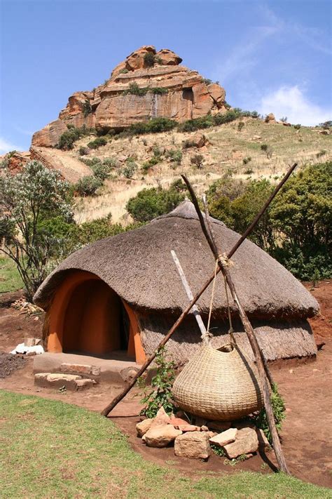 Traditional Basotho Hut And Cooking Pot African House Natural Building