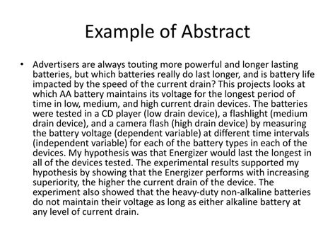 Even if you know what you will be including in your paper, it's always best imrad structure is a way of structuring a scientific article. Examples Of Science Paper Abstract / Sample project ...