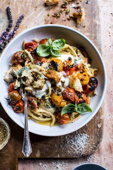 Charred Tomato Basil Chicken Florentine Pasta With Herb Butter