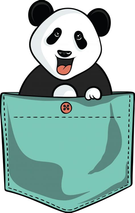 Panda Pocket Tshirt Design Vector Buy T Shirt Designs