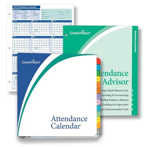 Complyright Attendance Calendar Kit White Pack Of 200