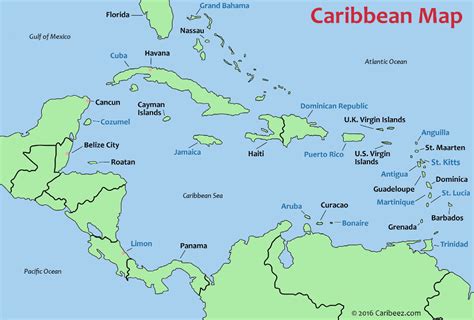 Printable Map Of All Caribbean Islands