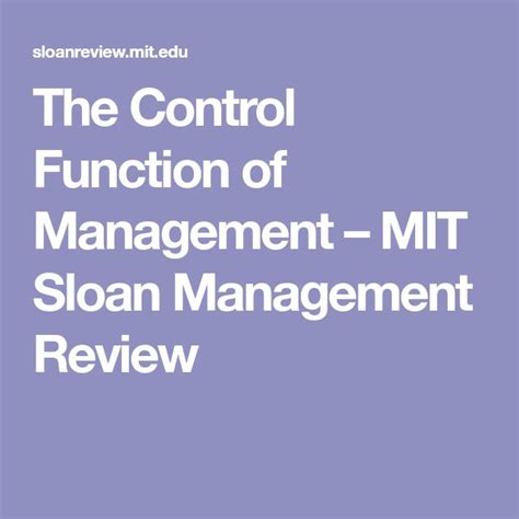 The Control Function Of Management Management Work Incentives